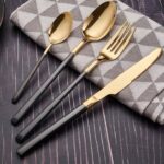 Black and Gold Cutlery Set