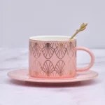 Nordic Fancy Ceramic Cup With Saucer