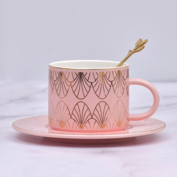 Nordic Fancy Ceramic Cup With Saucer