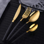 Black and Gold Cutlery Set - Image 4