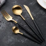 Black and Gold Cutlery Set - Image 2