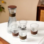 Fluted Glass Carafe Jug - Image 4