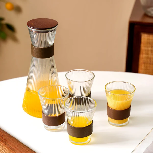 Fluted Glass Carafe Jug